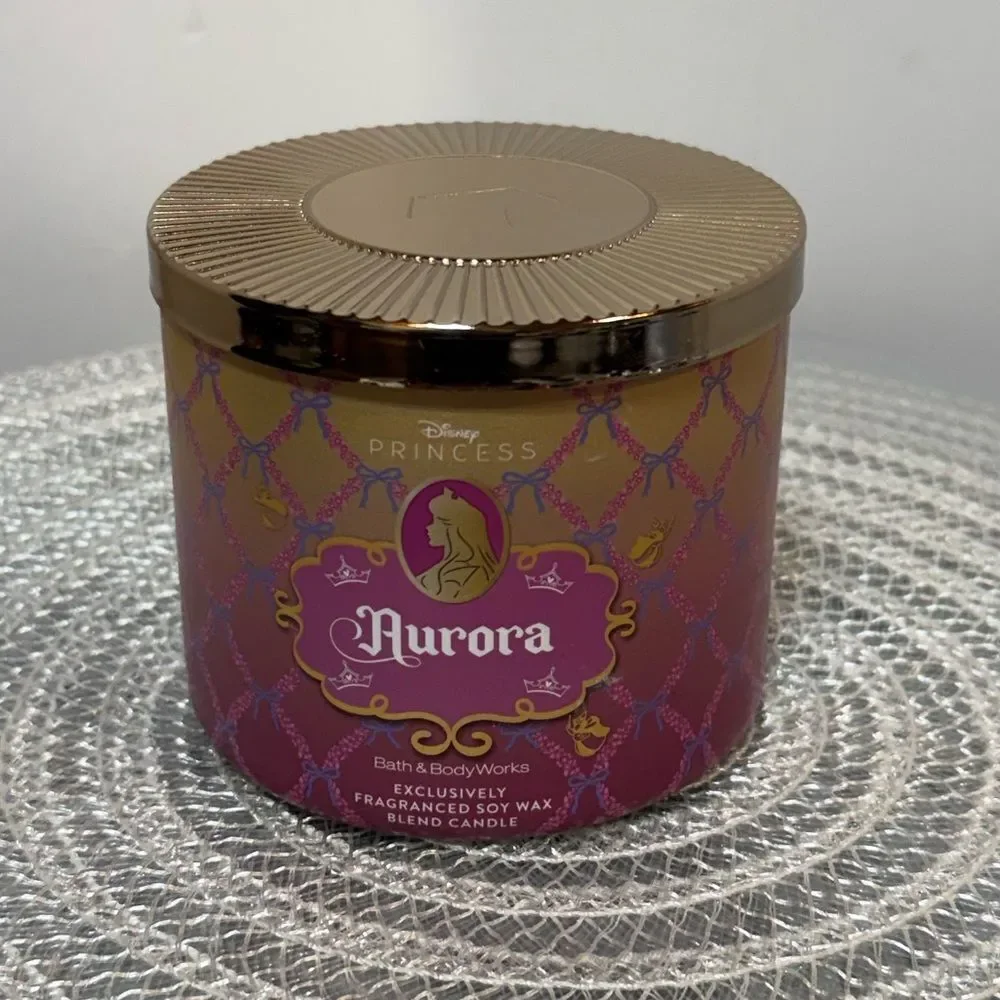 BBW Disney Aurora 3 Wick Scented Candle NWT
